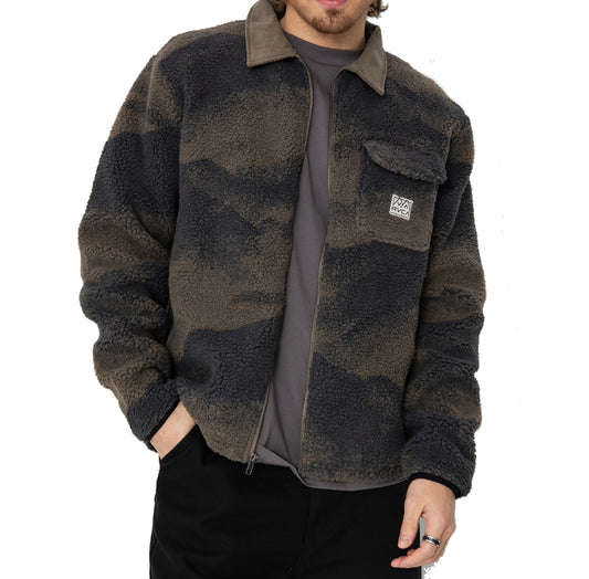 RVCA Walker Sherpa Fleece Jacket Blue Haze