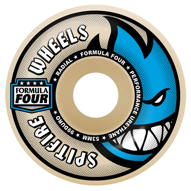 Spitfire Formula Four Skateboard Wheels Radial 99DU White 56mm
