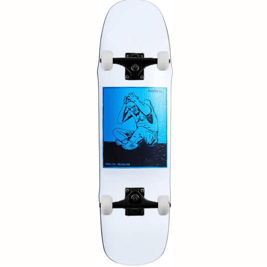 Madness Stressed Complete Skateboard White Blue 8.5"