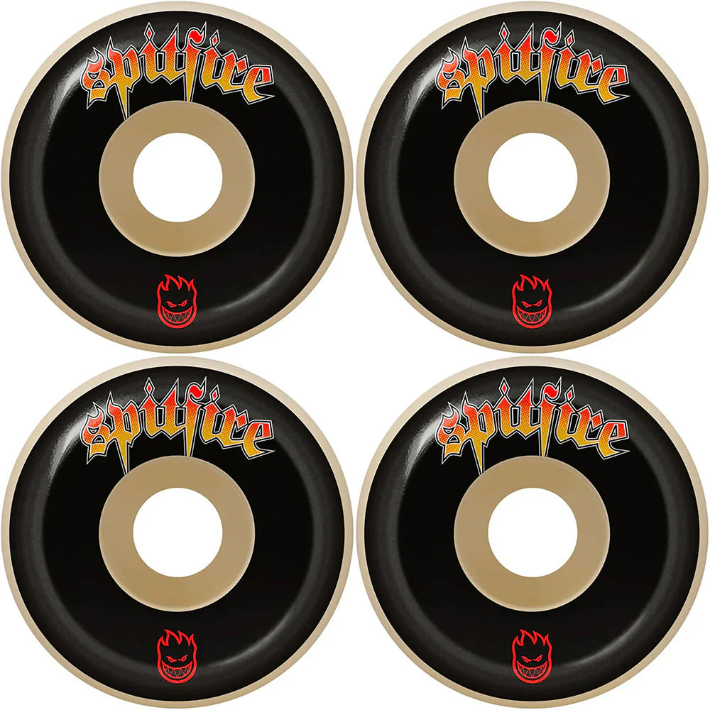 Spitfire Formula Four Skateboard Wheels 99DU Venom Script Conical Full White 52mm