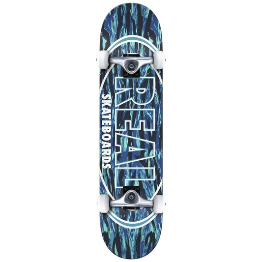 Real Stealth Oval Medium Factory Complete Skateboard Blue 7.75"