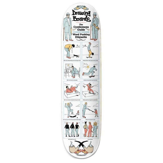 Drawing Boards Gentleman's Guide Skateboard Deck 8"