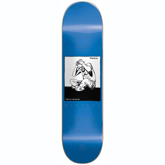 Madness Stressed Skateboard Deck White Blue 8.5"