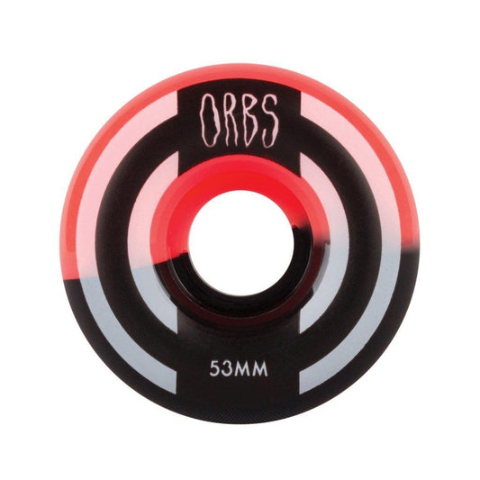 Orbs Apparitions Splits Skateboard Wheels 99A Neon Coral Black Split 53mm