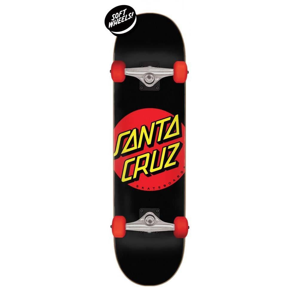 Santa Cruz Classic Dot Super Micro Factory Complete Skateboard Black 7.25"