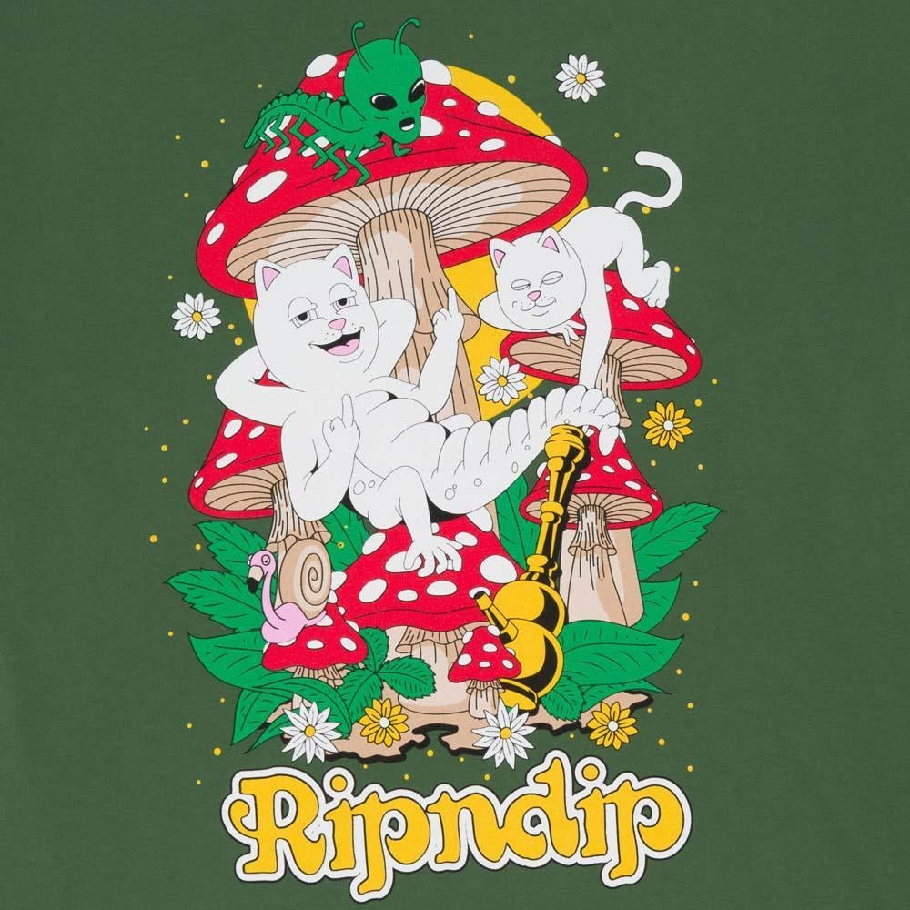 Rip N Dip Caterpillar Garden Long Sleeve T-Shirt Olive