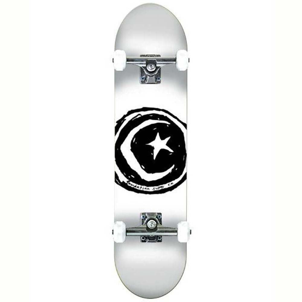 Foundation Skateboards Star & Moon Factory Complete Skateboard White 7.75"