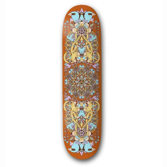 Drawing Boards Mandala Orange Skateboard Deck 8.25"
