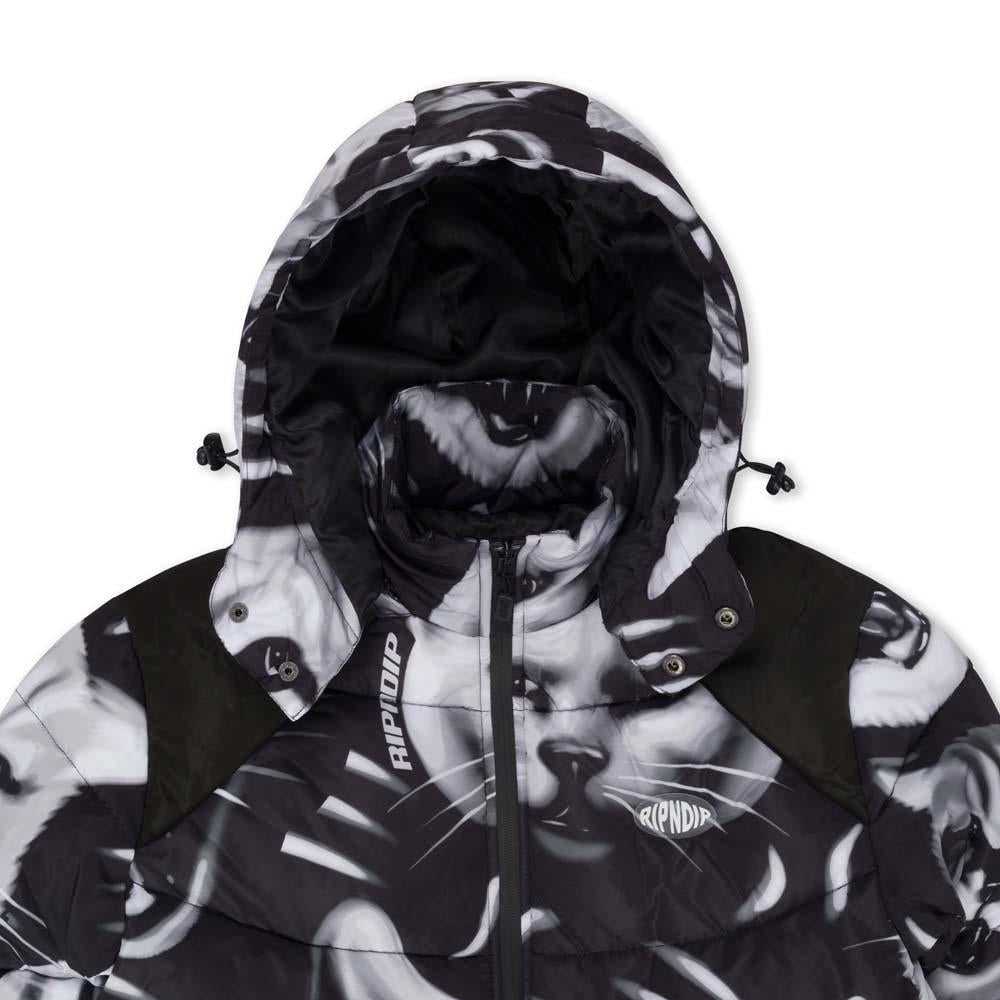 Rip N Dip Neon Cat Puffer Coat Black