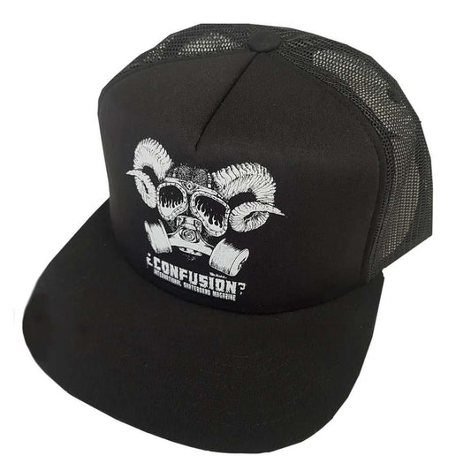 Confusion Mag Goat Skull Mask Trucker Cap Black One Size