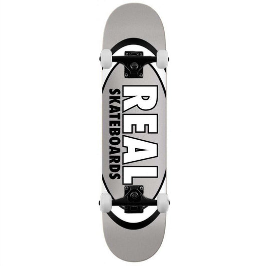Real Team Classic Oval True Mid Complete Skateboard Silver 7.75"