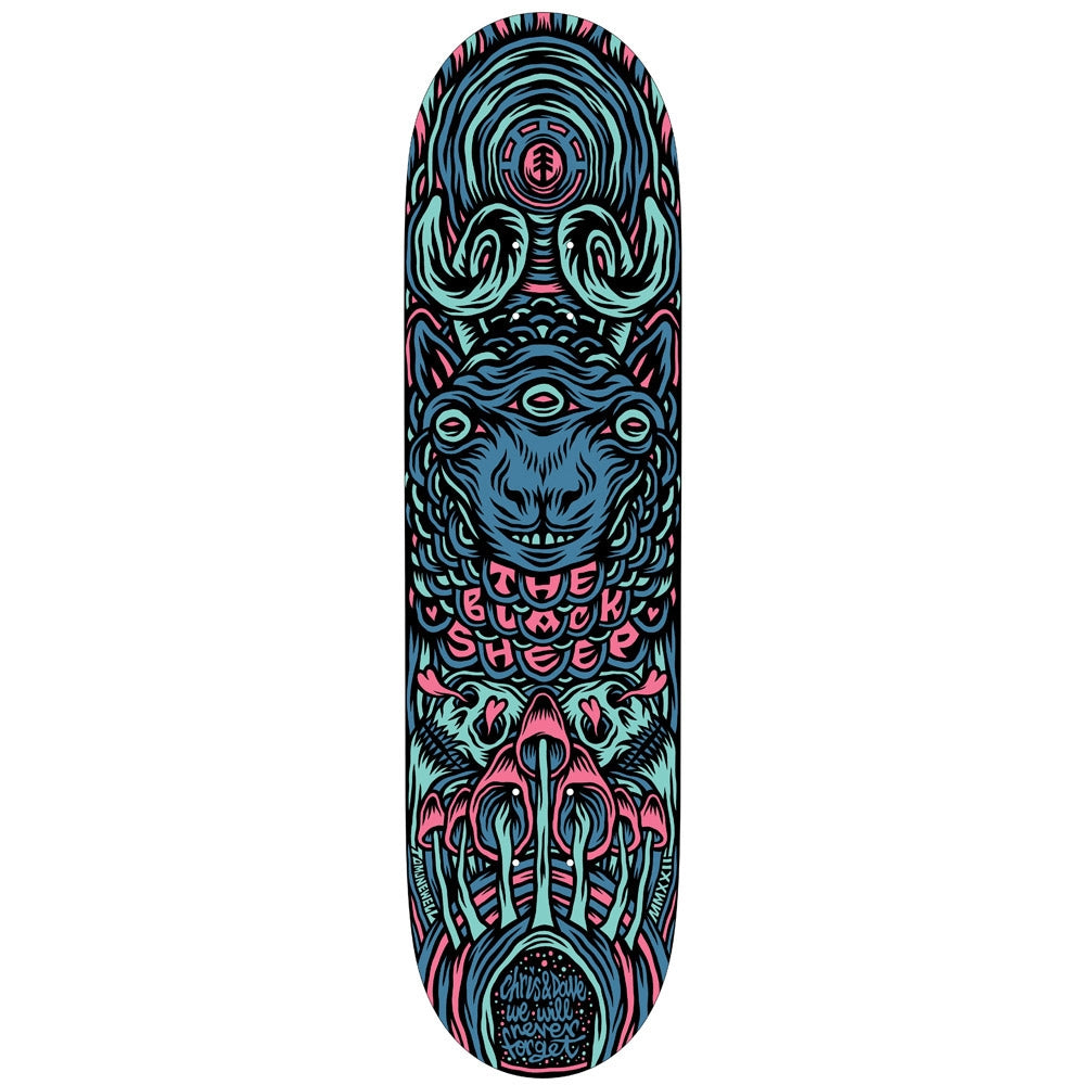 Element ESP X Black Sheep For Mind Skateboard Deck Chris & Dave Never Forget 8.25"