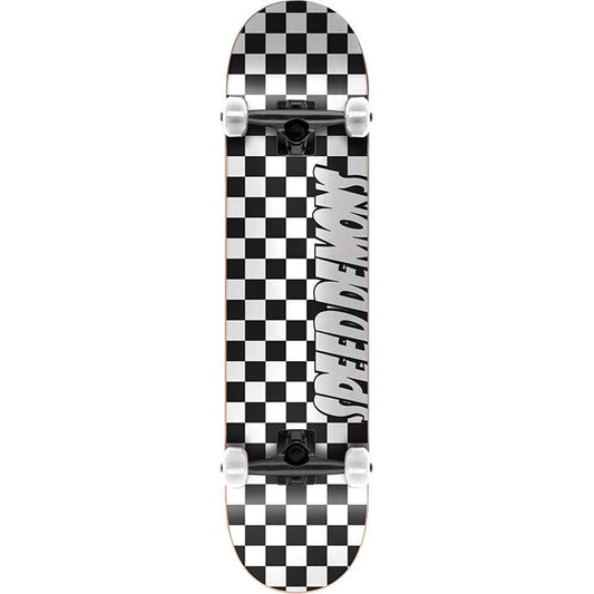 Speed Demons Checkers Factory Complete Skateboard Black White 8"