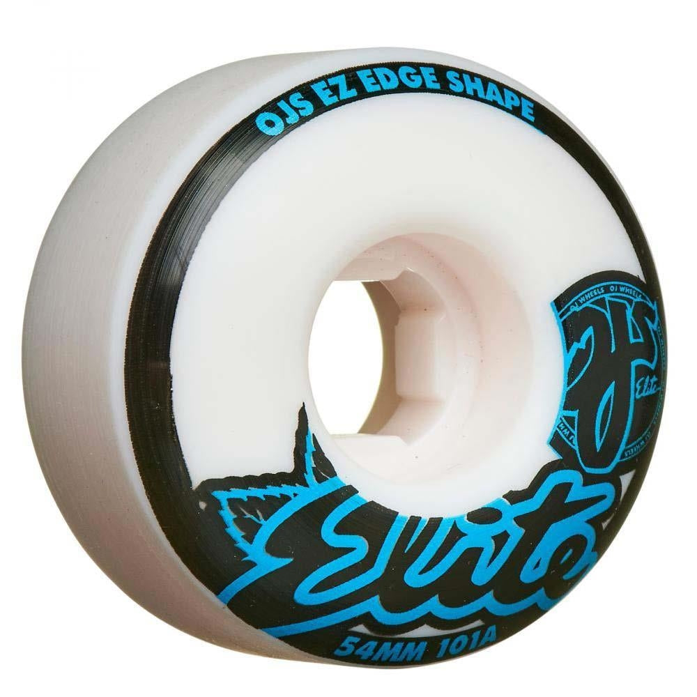 OJ Elite Wheels Elite 101a EZ Edge Skateboard Wheels White Blue 54mm