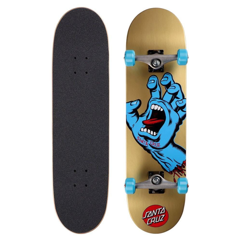 Santa Cruz Screaming Hand 1 Factory Complete Skateboard Gold Blue 8.25"