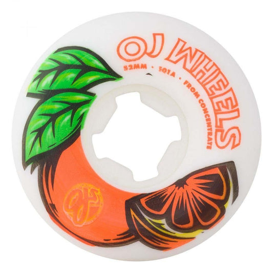 OJ Skateboard Wheels From Concentrate Hardline 101a White 52mm