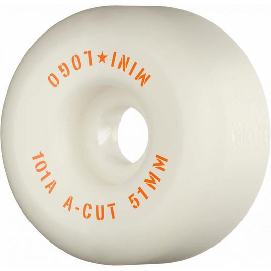 Mini Logo Skateboard Wheels A-Cut 2 101a White 51mm