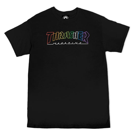 Thrasher Outline Rainbow Mag T-Shirt Black