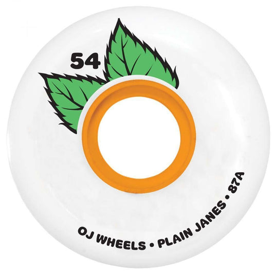 OJ Plain Jane Keyframe Skateboard Wheels 87a White 54mm
