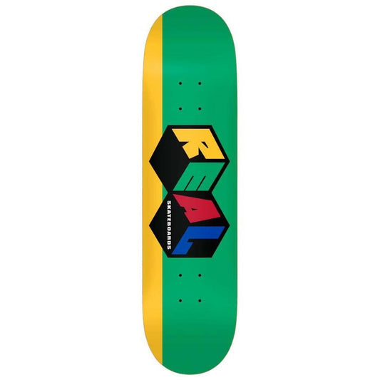 Real Team City Blocks Skateboard Deck Green Yellow 8.25"
