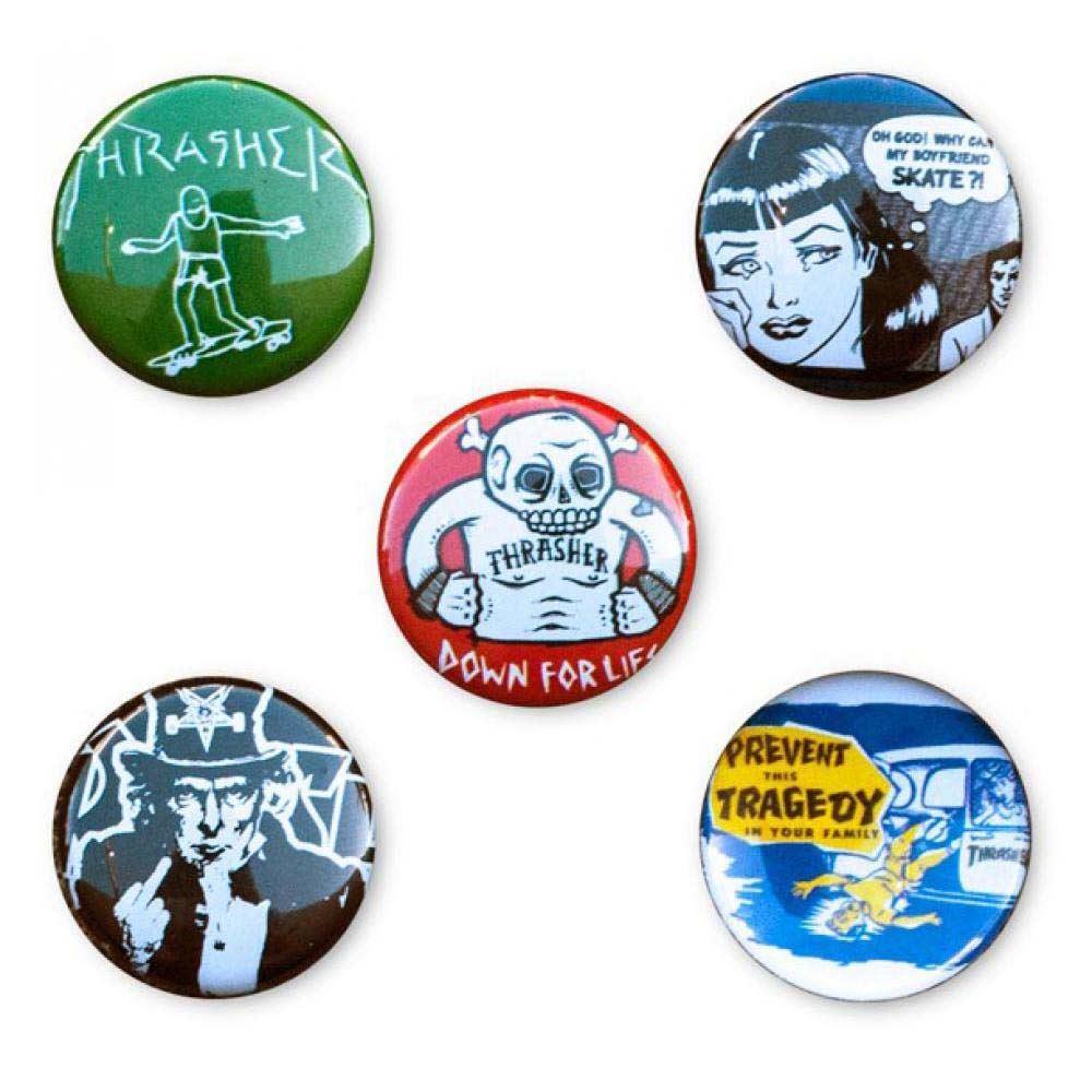 Thrasher Magazine Badges Usual Suspects Buttons(5 Pack)