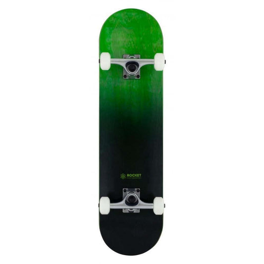 Rocket Complete Skateboard Double Dipped Black Green 8"
