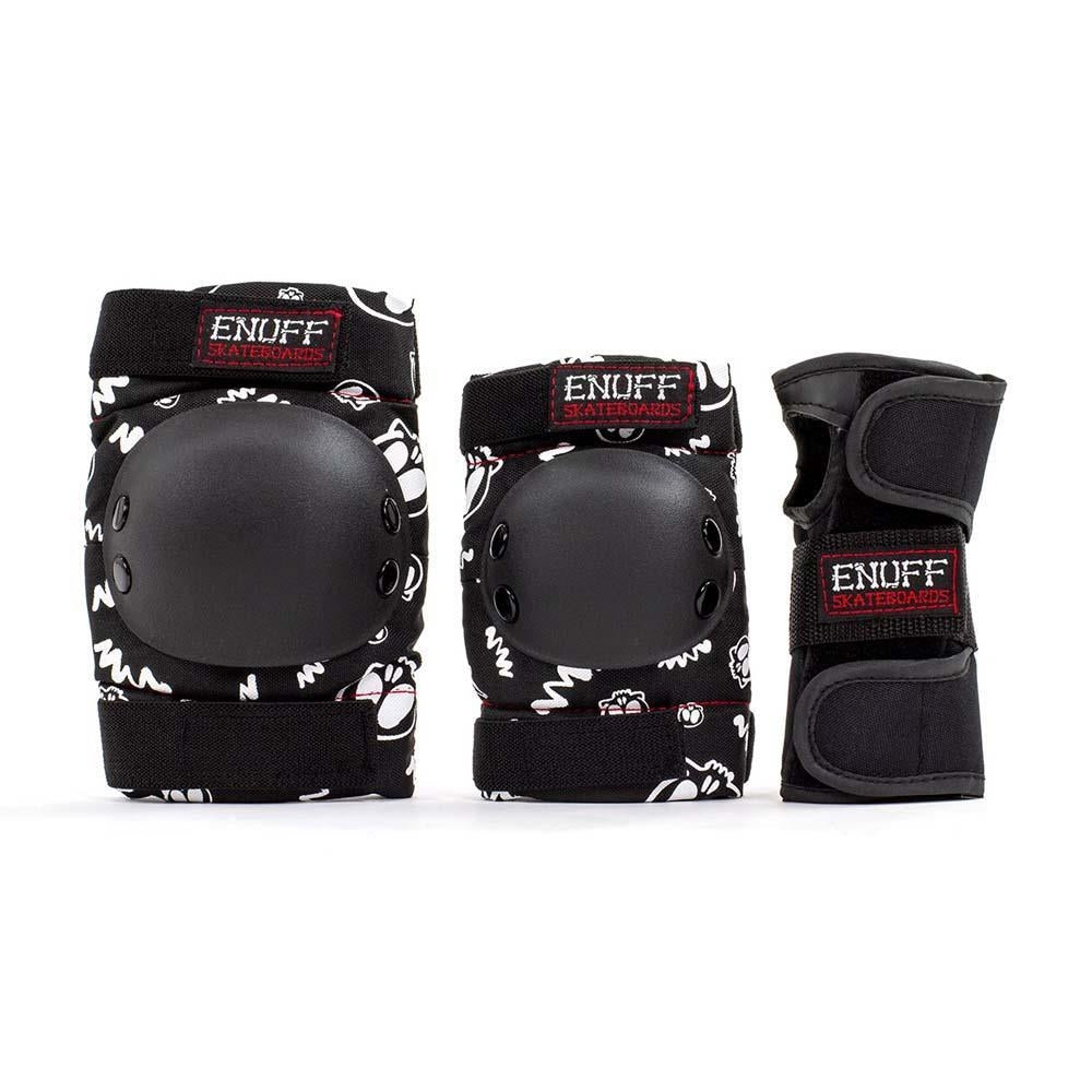 Enuff Skulls Junior Ramp Pad Set Knee Elbow Wrist Black