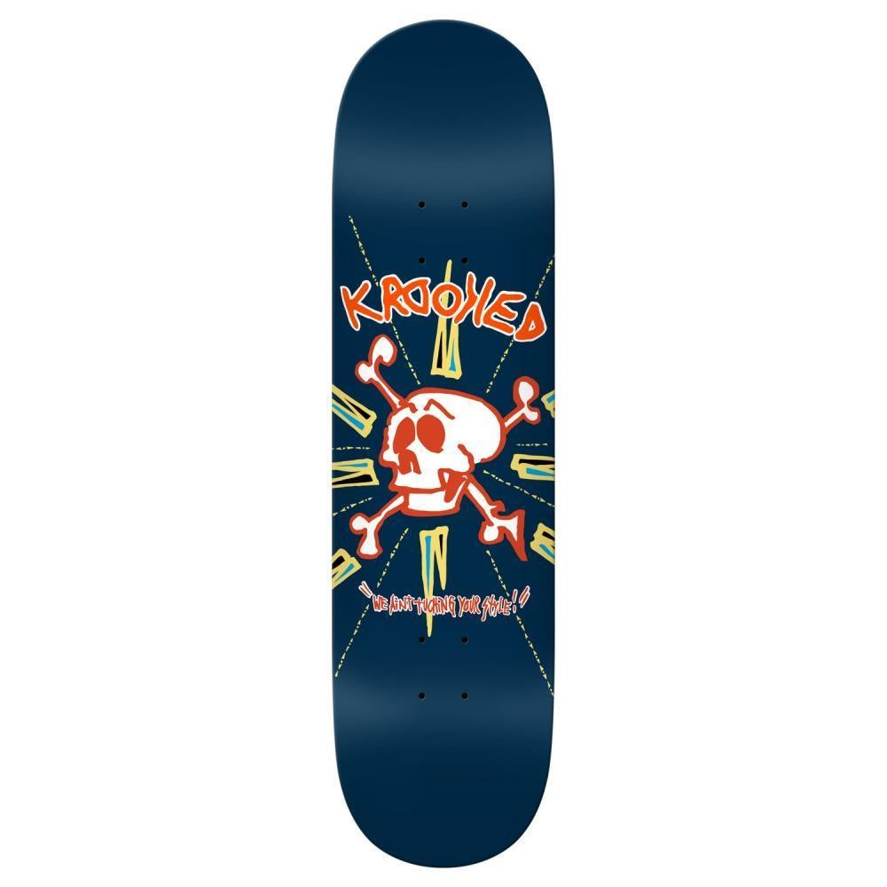 Krooked Skateboard Deck Style True Fit Blue 8.38"