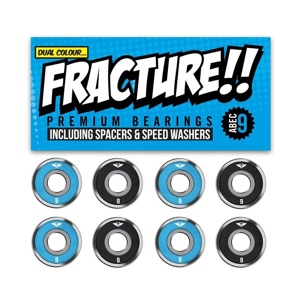 Fracture Skateboards Dual Coloured Skateboard Bearings Abec 9 Blue Black