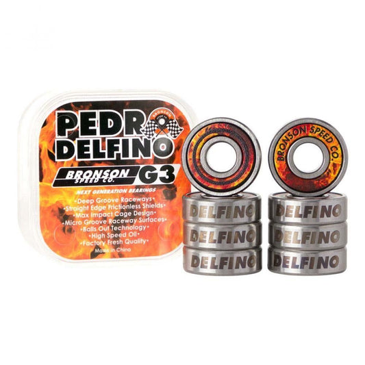 Bronson Speed Co. Skateboard Bearings Pedro Delfino Pro G3 Silver