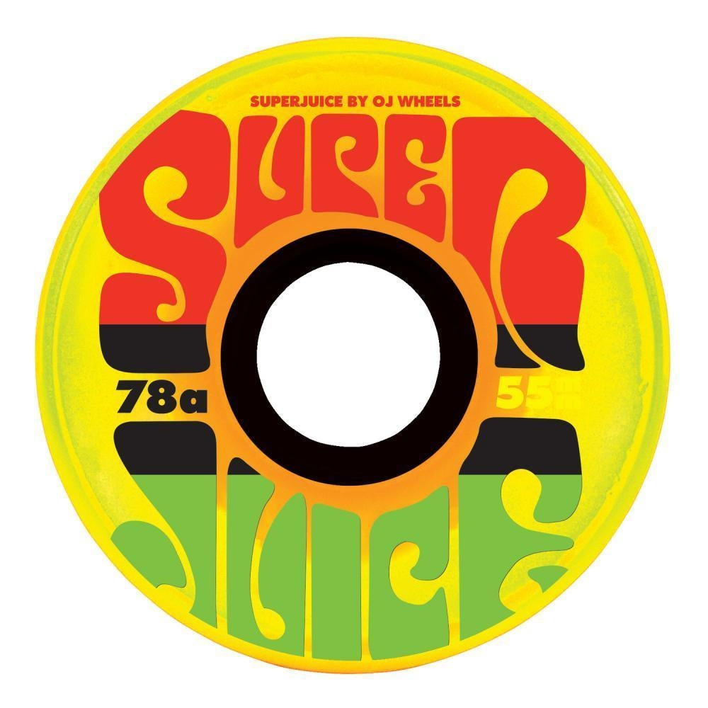 OJ Soft Skateboard Wheels Mini Super Juice 78a Jamaican Sunrise 55mm