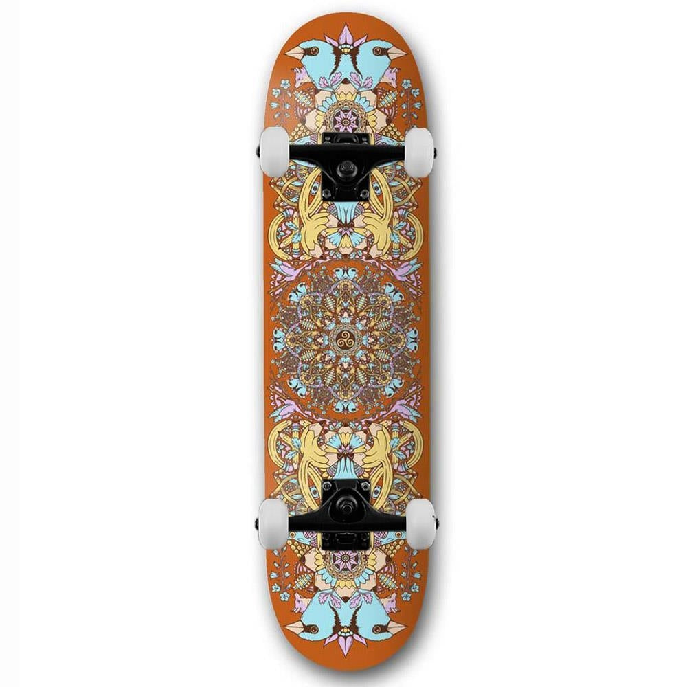 Drawing Boards Mandala Orange Complete Skateboard 8.25"