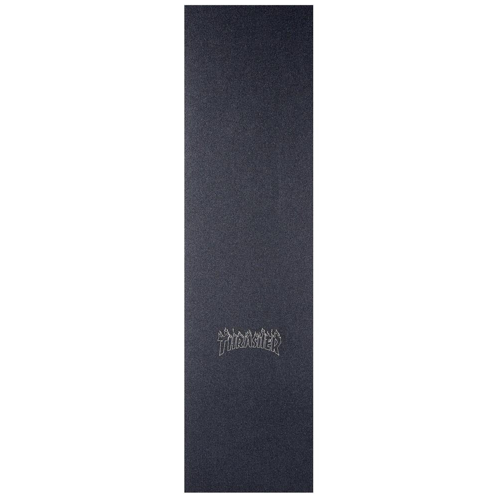 MOB Graphic Skateboard Griptape LaserCut Thrasher Flame Black 9"