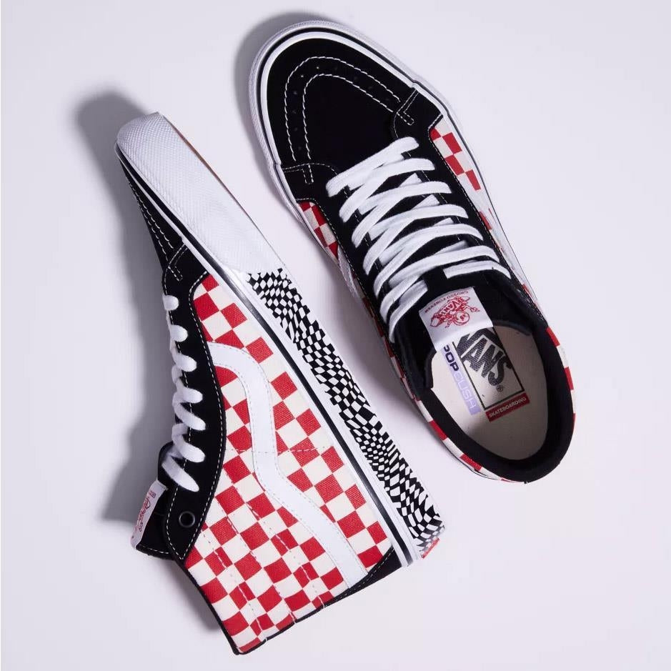 Vans Grosso Forever Pro Skate Sk8-Hi Reissue Grosso '84 Black Red Checkerboard Shoes