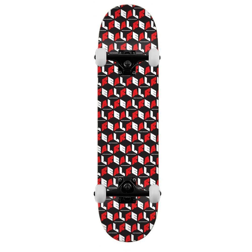 Real Complete Skateboard Pricepoint City Blocks Black/ Red 8.06"