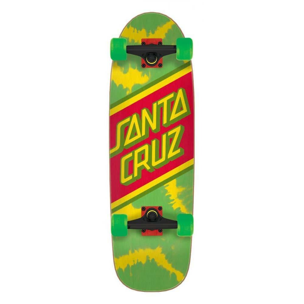 Santa Cruzer Factory Complete Skateboard Rasta Tie Dye Street Skate Green 8.79"