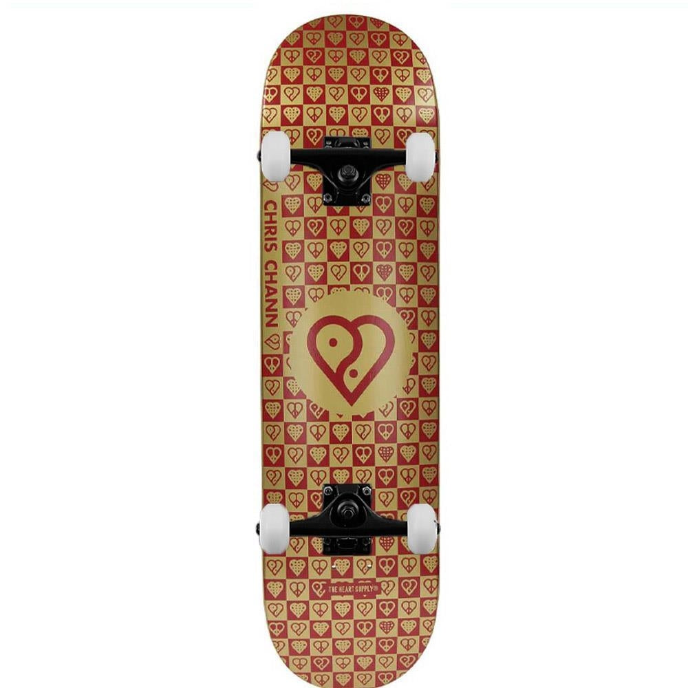 Heart Supply Chris Chann Trinity Gold Foil With Raised Ink Complete Skateboard 8"