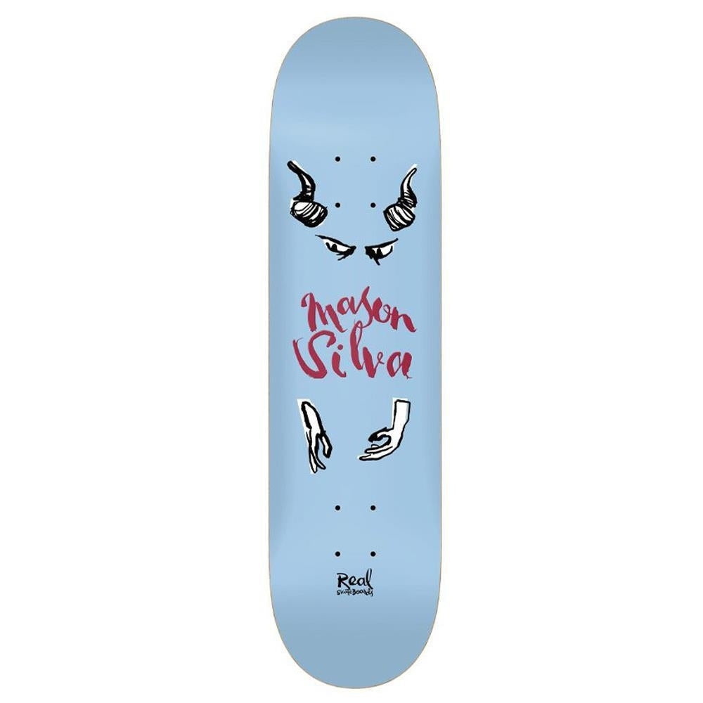 Real Mason By Natas Skateboard Deck Blue 8.28"