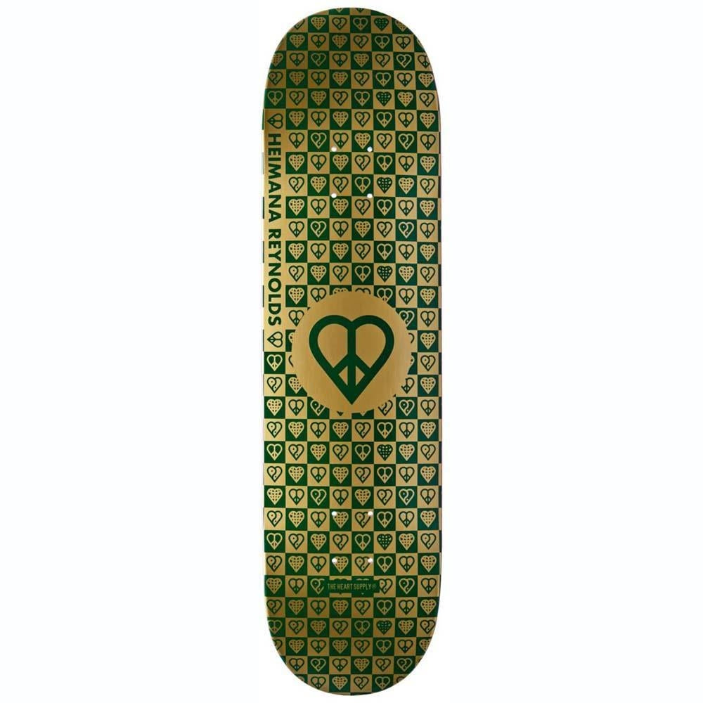 Heart Supply Heimana Reynolds Trinity Gold Foil With Raised Ink Skateboard Deck 8.25"