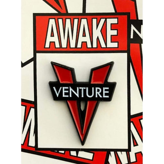 Venture Awake Lapel Pin Badge Red Black