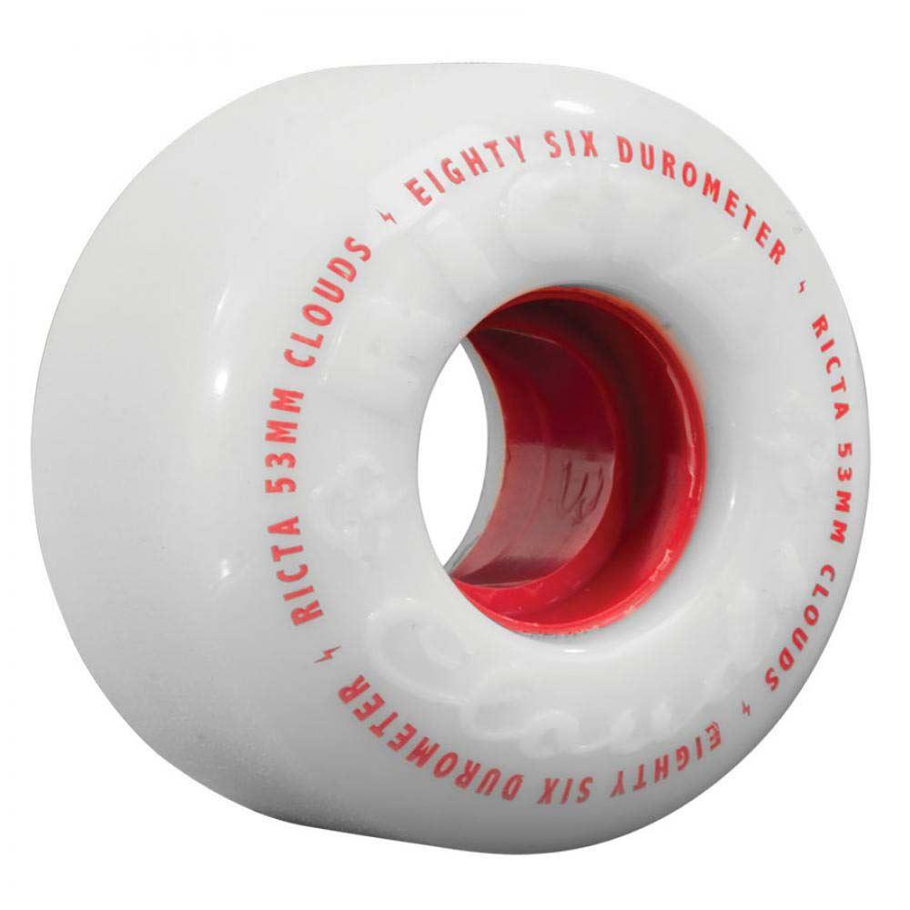 Ricta Clouds Skateboard Wheels 86A White Red 57mm