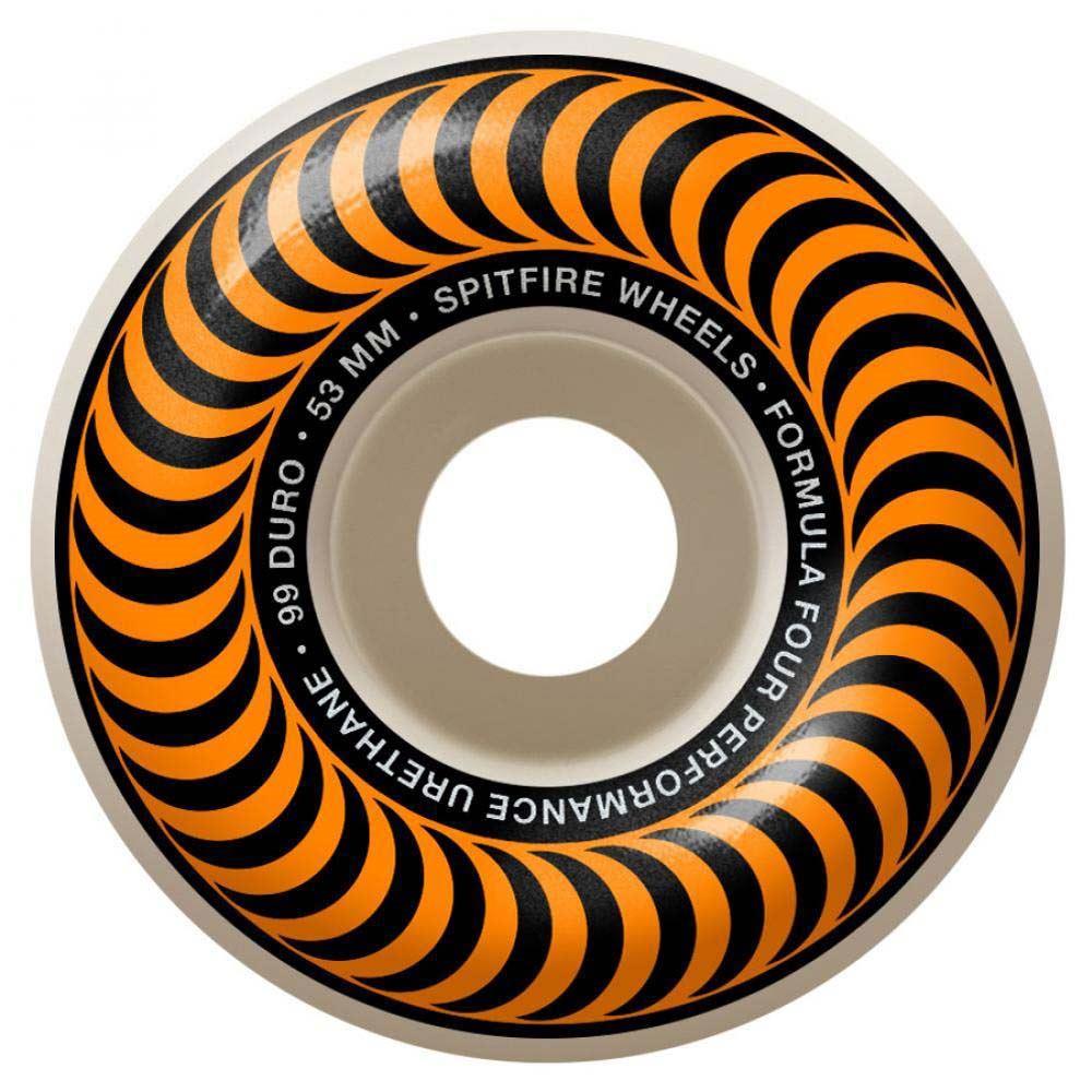Spitfire Formula Four Classics Skateboard Wheels 99DU White Orange 53mm