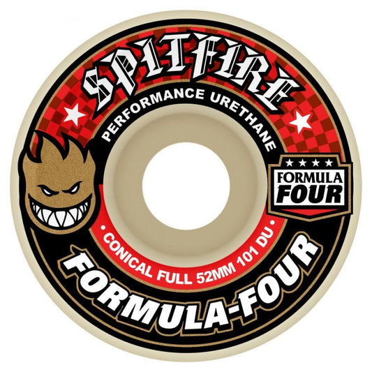 Spitfire Formula Four Conical Full Skateboard Wheels 101DU 53mm Natural