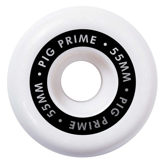 Pig Wheels Prime Skateboard Wheels White 55mm