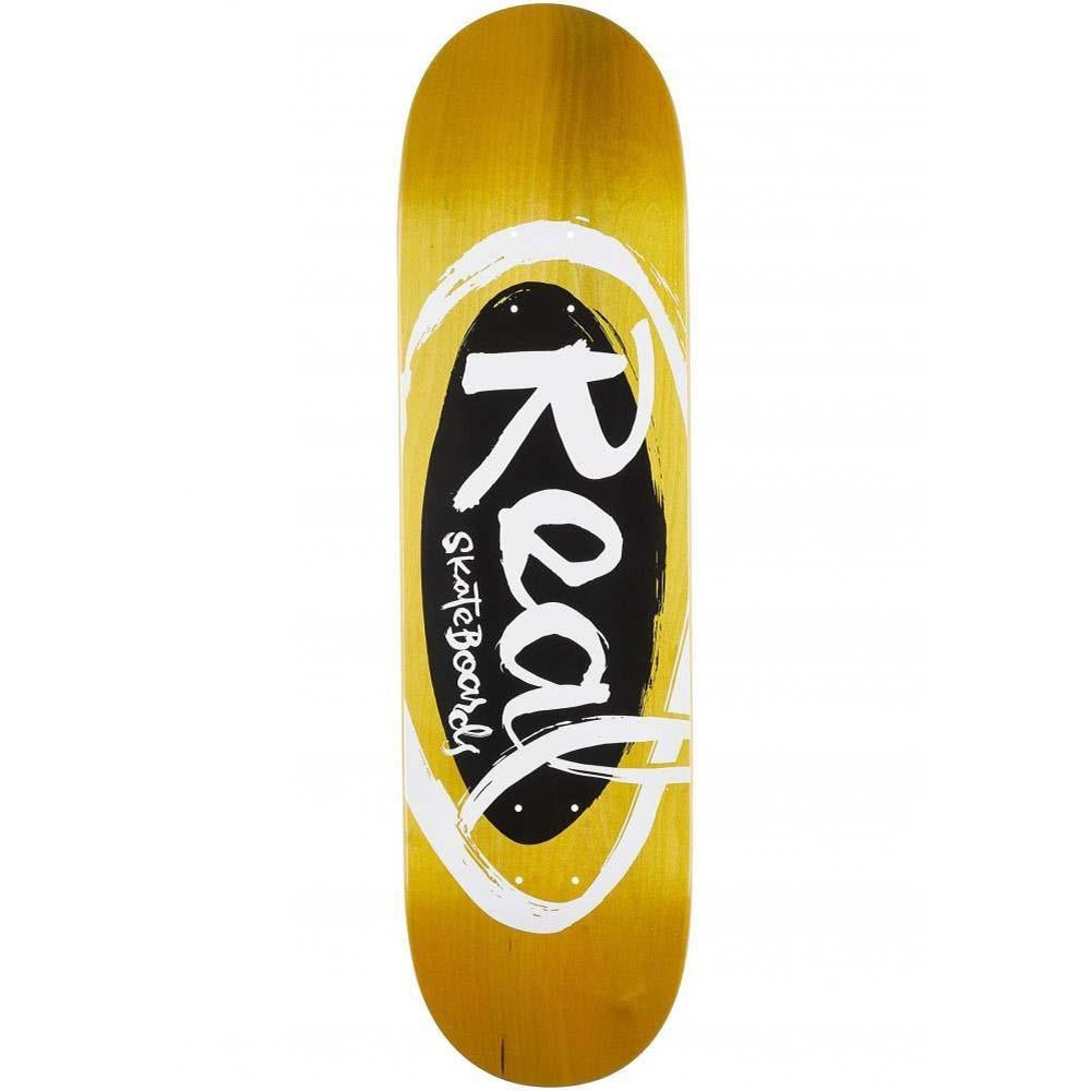 Real Team Oval Natas Skateboard Yellow 8.06"