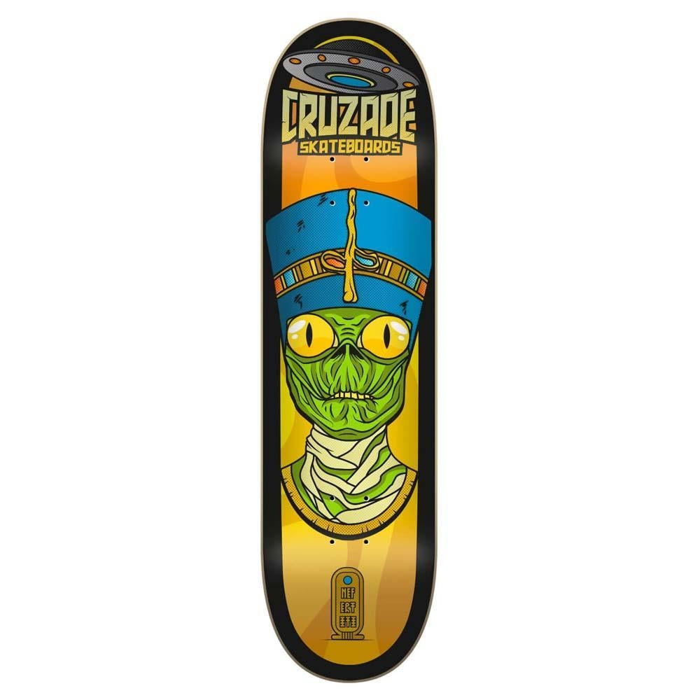 Cruzade Conspiracy Nefertiti Skateboard Deck Yellow 8"