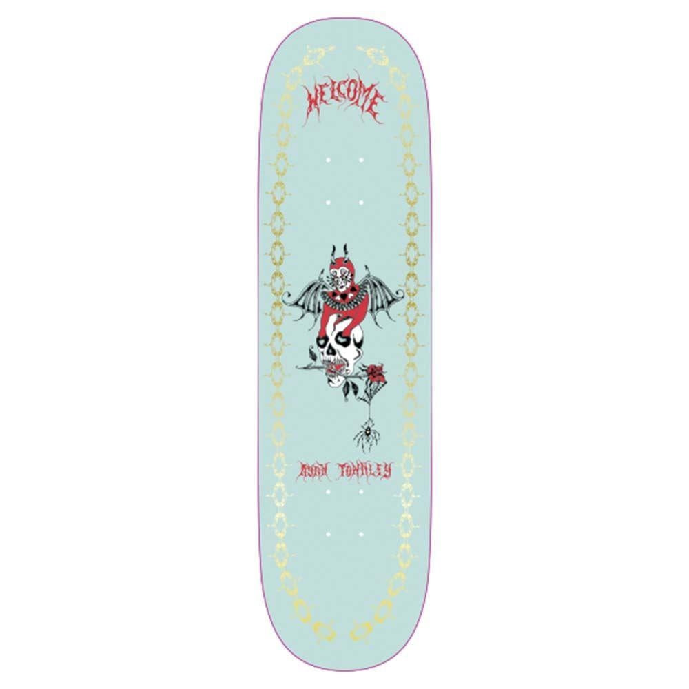 Welcome Angel Ryan Townley on Enenra Skateboard Deck Light Teal Gold Foil 8.6"