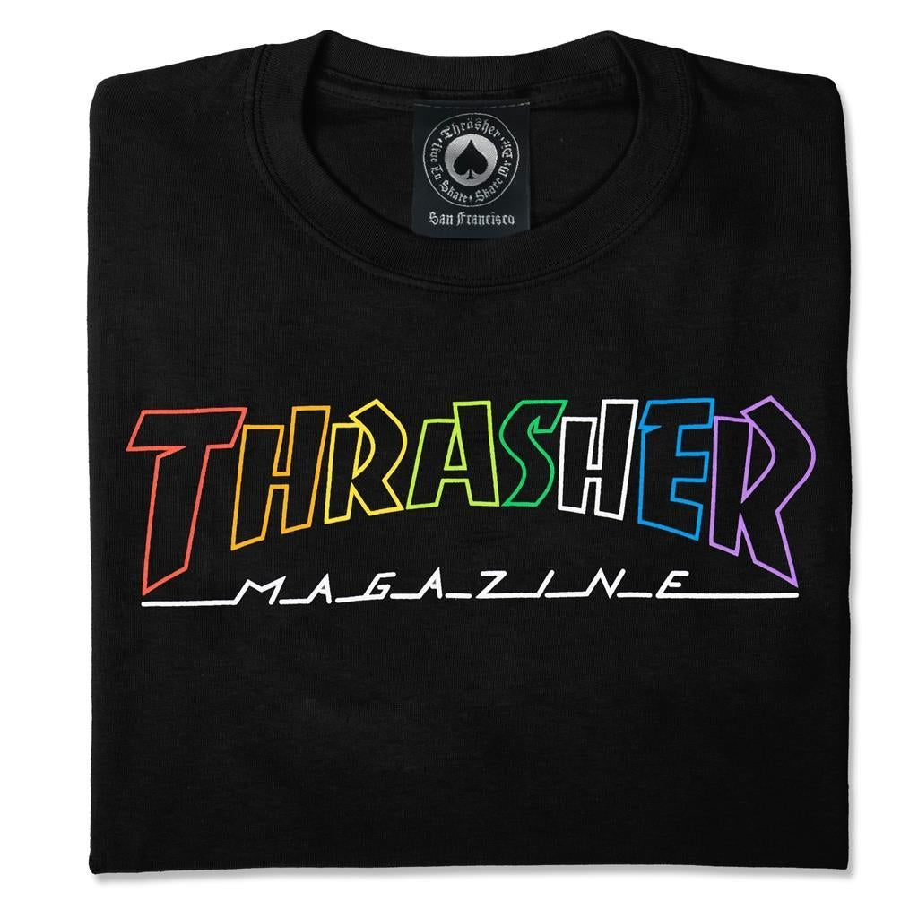 Thrasher Outline Rainbow Mag T-Shirt Black