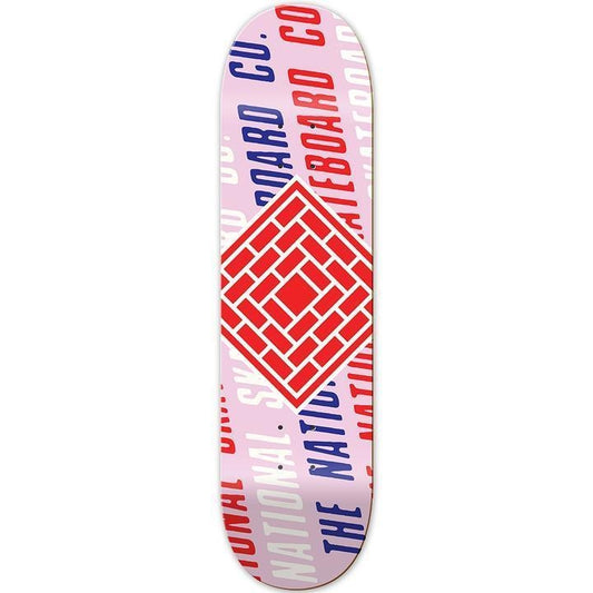 The National Logo Slant Pink Skateboard Deck 8.25"