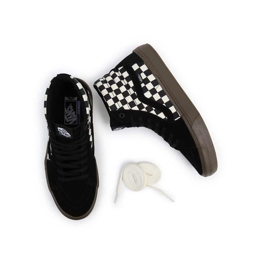 Vans BMX Sk8-Hi Checkerboard Black Dark Gum Skate Shoes